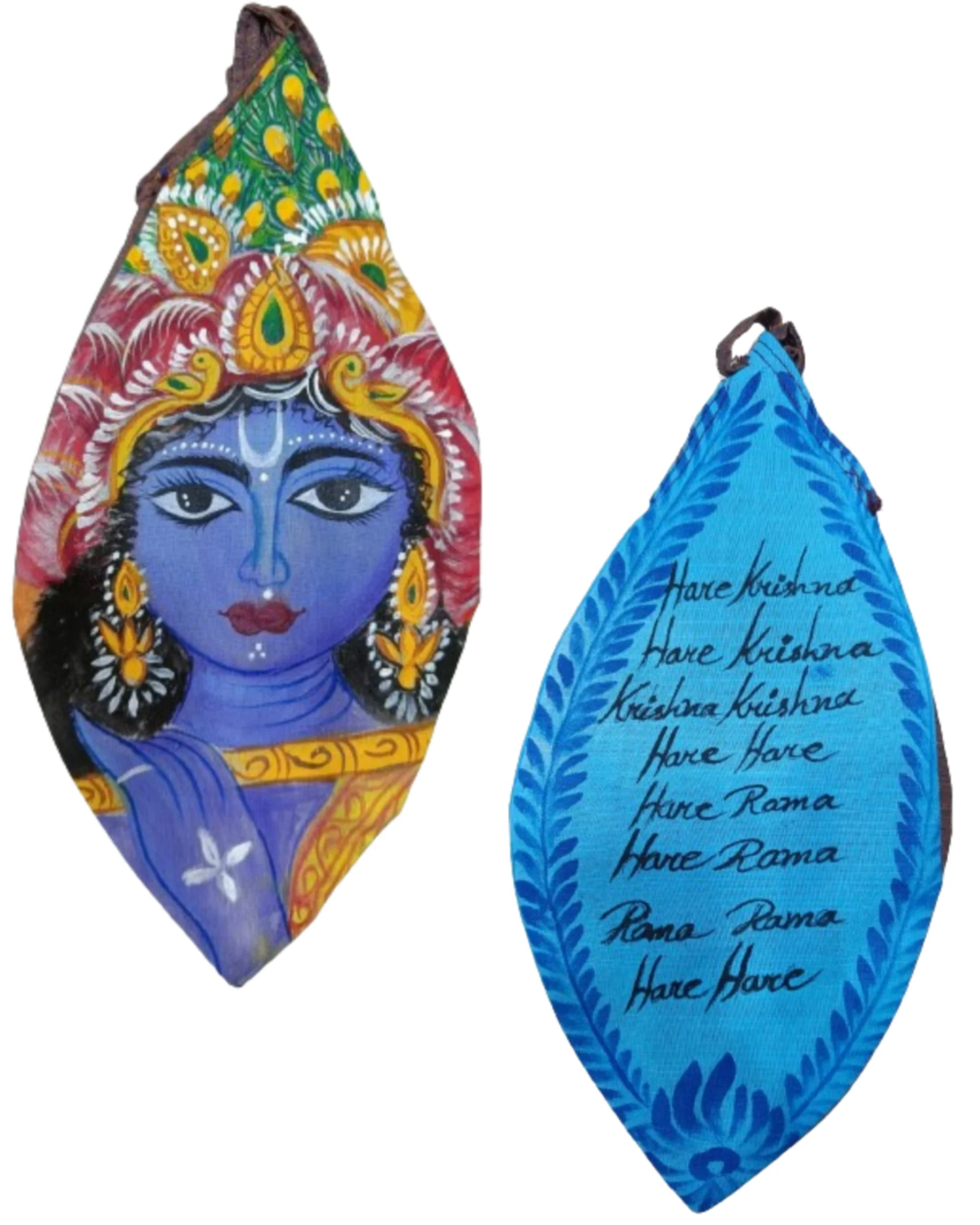 Krishna's Face Hand Painted Bead Bags
