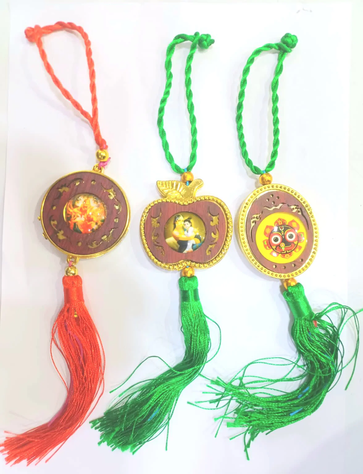 Devotional Car Hanging Double Side Picture ( 3 Pcs Set)