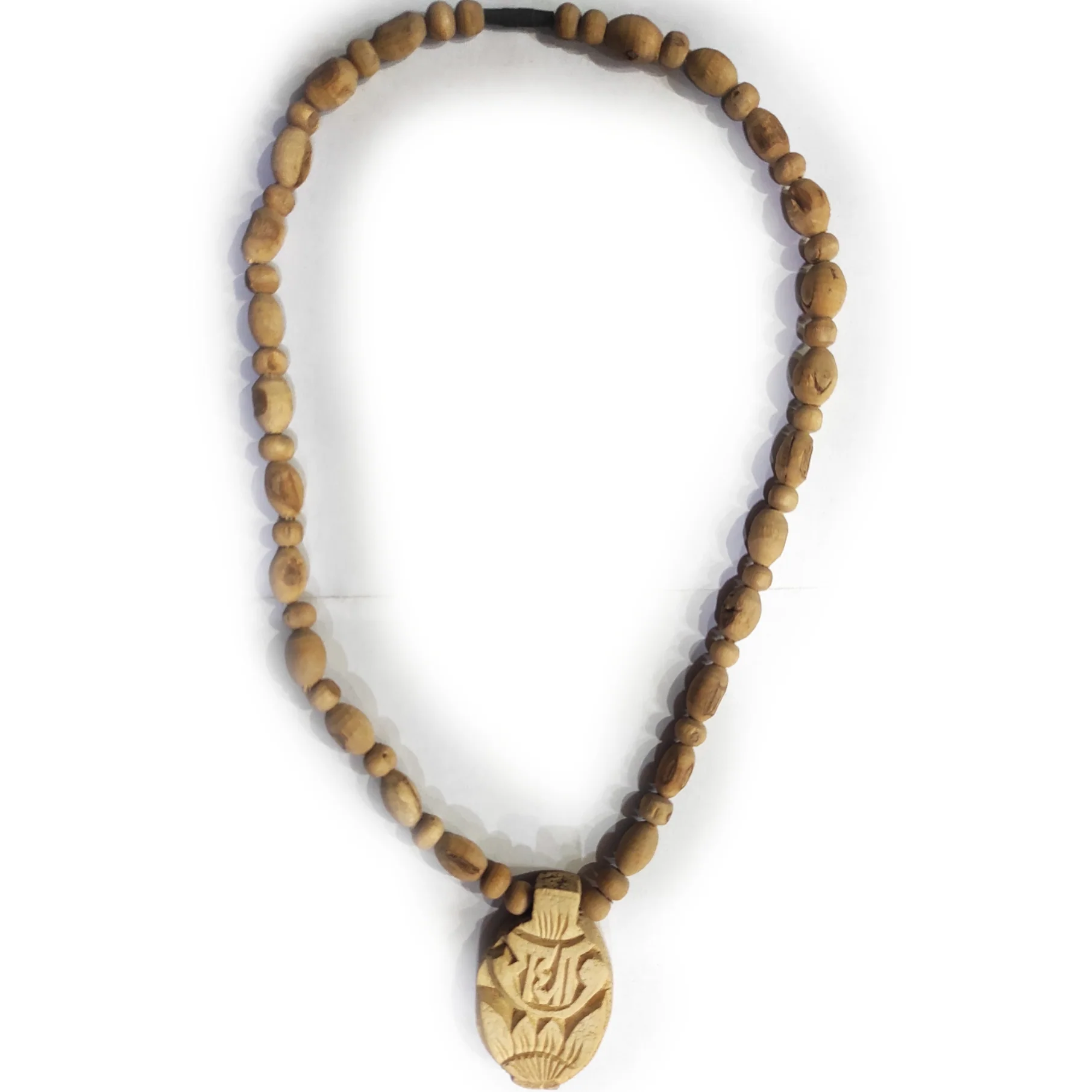 Tulsi Neckbeads Radha Naam Locket (Round Beads)