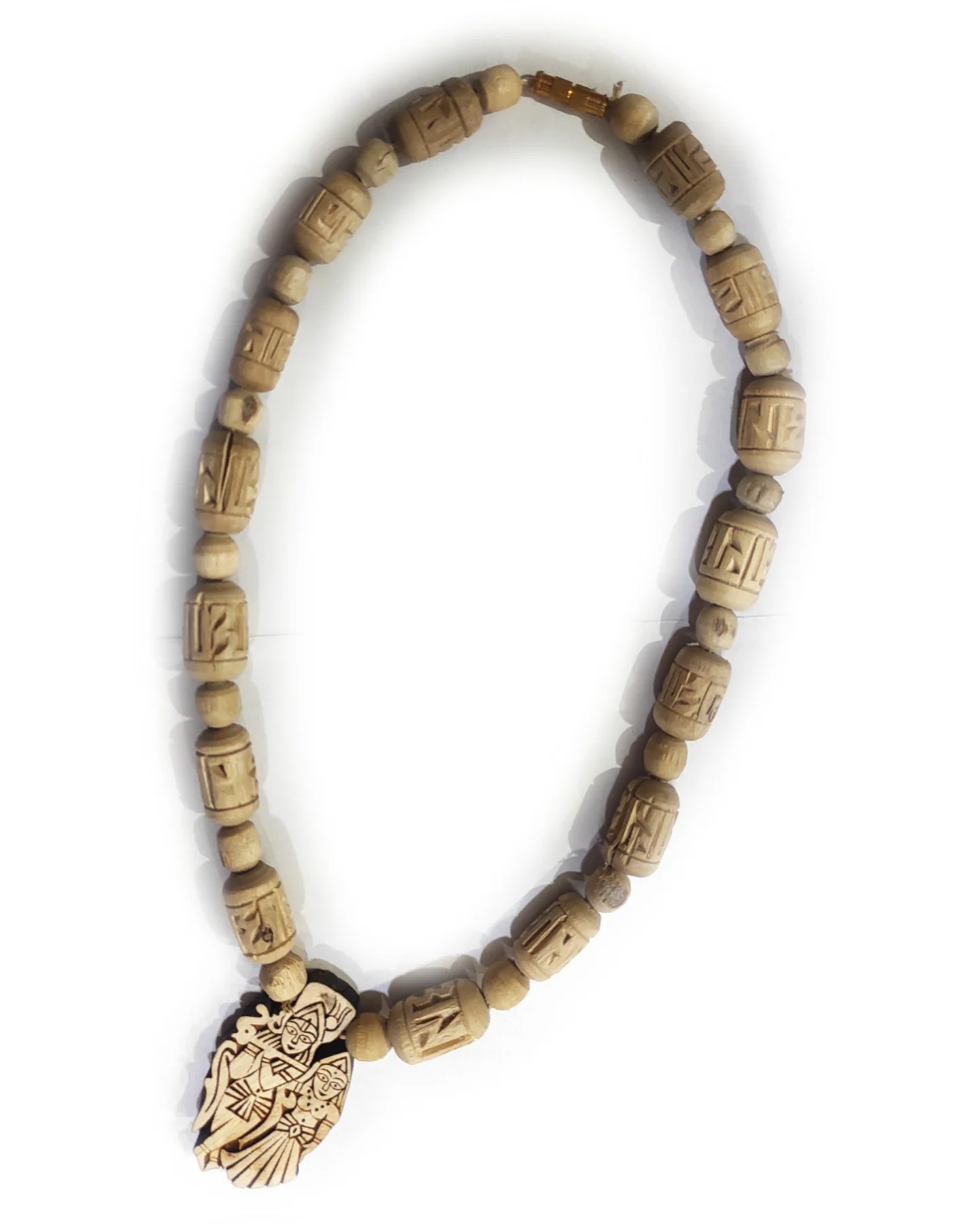 Tulsi Neckbeads Radha Krishna Locket Big Beads